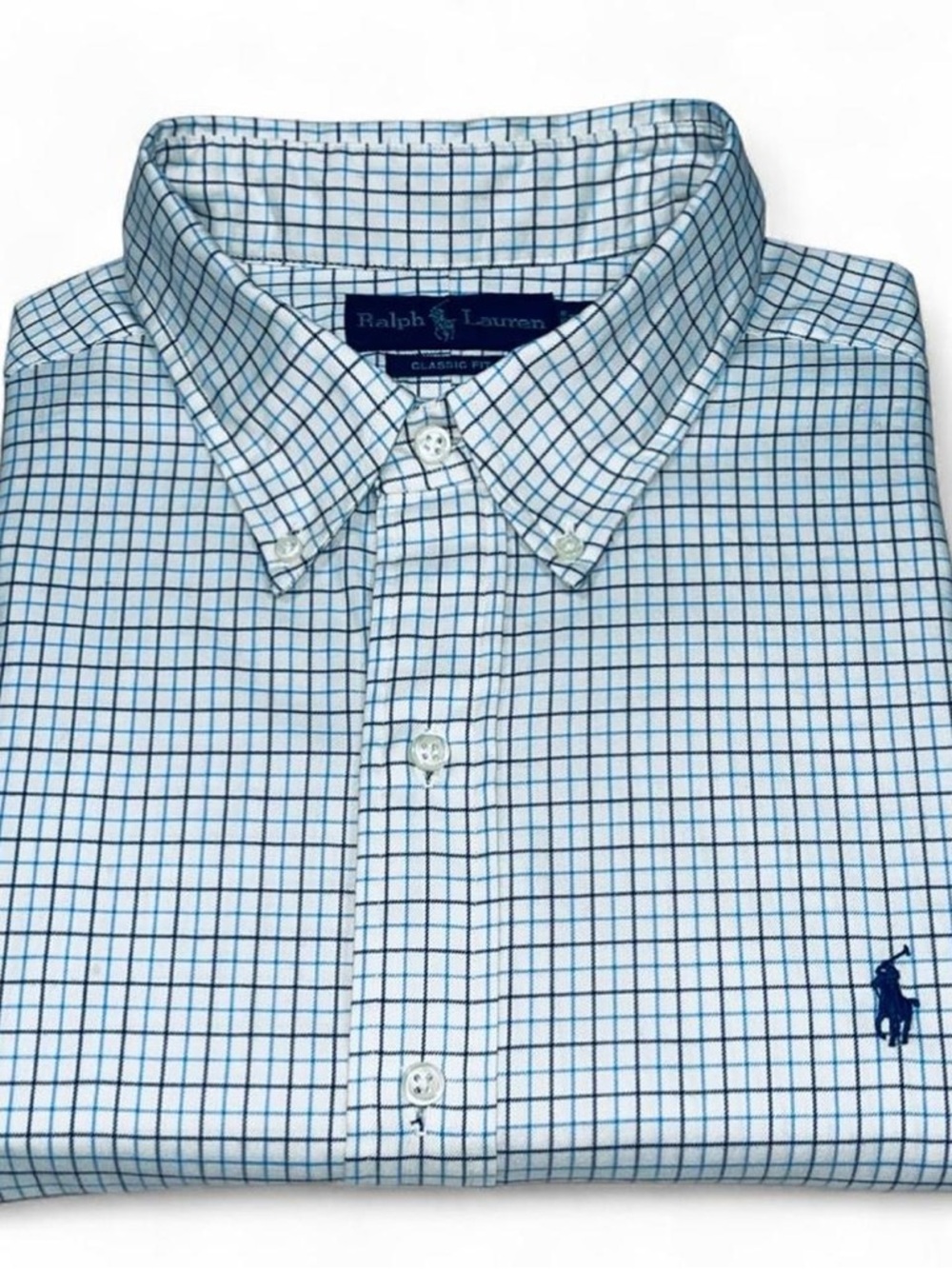 NWOT! VTG Polo Ralph Lauren Classic Fit Blue Check Button-down Shirt Size XXL